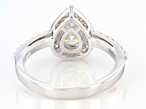 Pre-Owned Strontium Titanate and white zircon rhodium over sterling silver ring 1.82ctw.