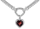 Pre-Owned Red Garnet Rhodium Over Silver Necklace 3.71ctw