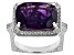 Pre-Owned Purple African Amethyst Rhodium Over Sterling Silver Ring 7.40ctw