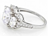 Pre-Owned White Cubic Zirconia Platinum Over Sterling Silver Ring 6.50ctw