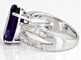 Pre-Owned Purple African Amethyst Rhodium Over Sterling Silver Ring 5.30ctw
