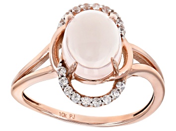 Picture of Pre-Owned Pink Rose Quartz 10k Rose Gold Ring 0.18ctw