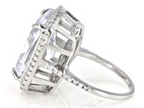 Pre-Owned White Cubic Zirconia Rhodium Over Sterling Silver Ring 17.01ctw