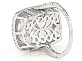 Pre-Owned White Cubic Zirconia Rhodium Over Sterling Silver Ring 17.01ctw