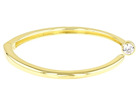 Pre-Owned White Cubic Zirconia 18K Yellow Gold Over Sterling Silver Bracelet 1.30ctw