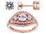 Pre-Owned White Cubic Zirconia 18k Rose Gold Over Sterling Silver Ring And Earrings 2.42ctw