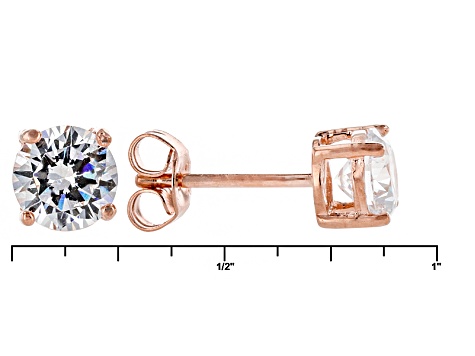 Pre-Owned White Cubic Zirconia 18k Rose Gold Over Sterling Silver Ring And Earrings 2.42ctw