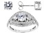 Pre-Owned White Cubic Zirconia Rhodium Over Silver Ring And Earrings 2.42ctw