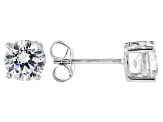 Pre-Owned White Cubic Zirconia Rhodium Over Silver Ring And Earrings 2.42ctw