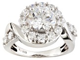 Pre-Owned Cubic Zirconia Rhodium Over Sterling Silver Ring 5.45ctw