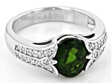 Pre-Owned Green Chrome Diopside Rhodium Over Sterling Silver Ring 2.08ctw