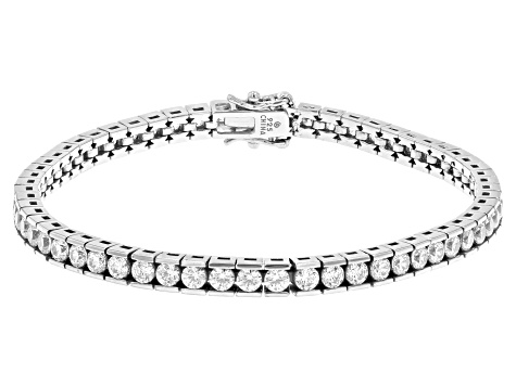 Pre-Owned White Cubic Zirconia Platinum Over Sterling Silver Bracelet 6.40ctw