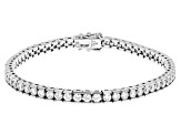 Pre-Owned White Cubic Zirconia Platinum Over Sterling Silver Bracelet 6.40ctw