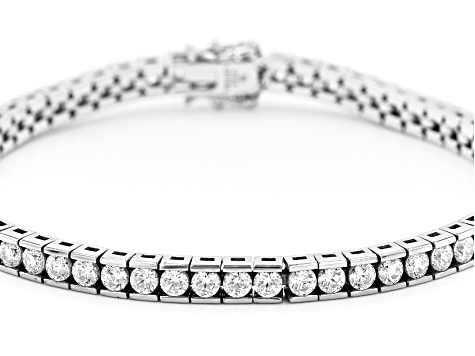 Pre-Owned White Cubic Zirconia Platinum Over Sterling Silver Bracelet 6.40ctw