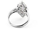 Pre-Owned Strontium Titanate and white zircon rhodium over sterling silver ring 4.05ctw.