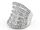 Pre-Owned White Cubic Zirconia Rhodium Over Sterling Silver Ring 7.70ctw