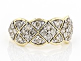 Pre-Owned Diamond 10k Yellow Gold Wide Band Ring 1.00ctw