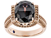Pre-Owned Mocha and Champagne Cubic Zirconia 18K Rose Gold Over Sterling Silver Ring
