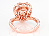 Pre-Owned Champagne, White And Mocha Cubic Zirconia 18k Rose Gold Over Sterling Silver Ring. 4.71ctw