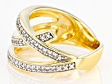 Pre-Owned White Cubic Zirconia 1k Yellow Gold Ring 0.45ctw