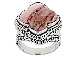Pre-Owned Pink Opal Sterling Silver Ring