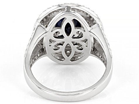 Pre-Owned Blue Sapphire Rhodium Over Sterling Silver Ring 2.75ctw