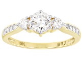 Pre-Owned Moissanite 10k yellow gold ring .88ctw DEW.