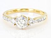 Pre-Owned Moissanite 10k yellow gold ring .88ctw DEW.