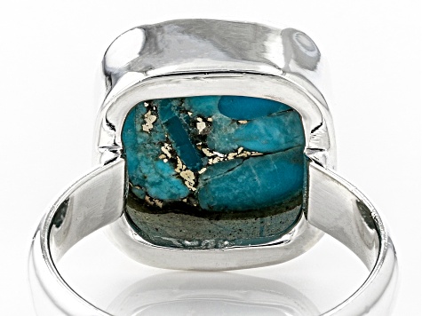 Pre-Owned Blue Turquoise Sterling Silver Ring.