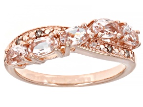 Pre-Owned Pink Morganite 18k Rose Gold Over Sterling Silver Ring 0.75ctw