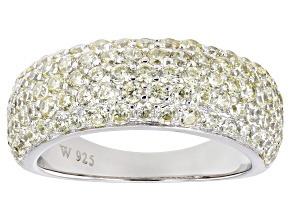 Pre-Owned Yellow Cubic Zirconia Rhodium Over Silver Ring