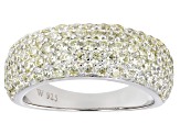 Pre-Owned Yellow Cubic Zirconia Rhodium Over Silver Ring