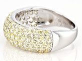 Pre-Owned Yellow Cubic Zirconia Rhodium Over Silver Ring