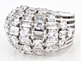 Pre-Owned White Cubic Zirconia Rhodium Over Sterling Silver Ring 8.60ctw