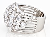 Pre-Owned White Cubic Zirconia Rhodium Over Sterling Silver Ring 8.60ctw