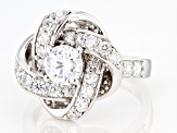 Pre-Owned White Cubic Zirconia Rhodium Over Sterling Silver Ring 2.80ctw