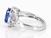 Pre-Owned Blue Kyanite Rhodium Over Sterling Silver Ring. 2.21ctw