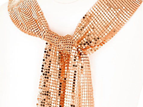 Pre-Owned Rose Tone Mesh Shawl Necklace