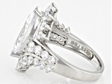 Pre-Owned White Cubic Zirconia Platinum Over Sterling Silver Ring 7.18ctw (3.93ctw DEW)