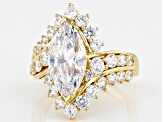 Pre-Owned White Cubic Zirconia 18k Yellow Gold Over Sterling Silver Ring 7.18ctw (3.93ctw DEW)