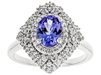 Picture of Pre-Owned Blue Tanzanite Rhodium Over Sterling Silver Ring 1.85ctw