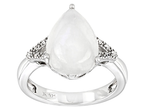 Pre-Owned Multicolor Rainbow Moonstone Rhodium Over Sterling Silver Ring 0.10ctw