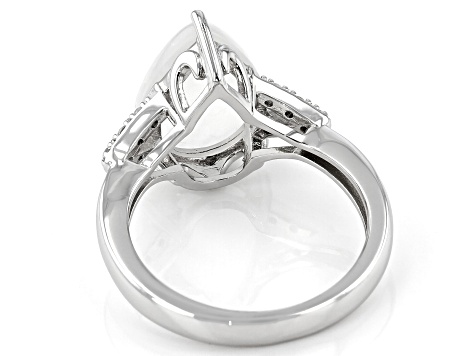 Pre-Owned Multicolor Rainbow Moonstone Rhodium Over Sterling Silver Ring 0.10ctw