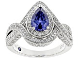 Pre-Owned Blue and White Cubic Zirconia Platineve ® Ring