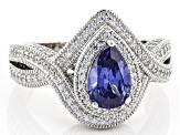 Pre-Owned Blue and White Cubic Zirconia Platineve ® Ring