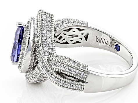 Pre-Owned Blue and White Cubic Zirconia Platineve ® Ring