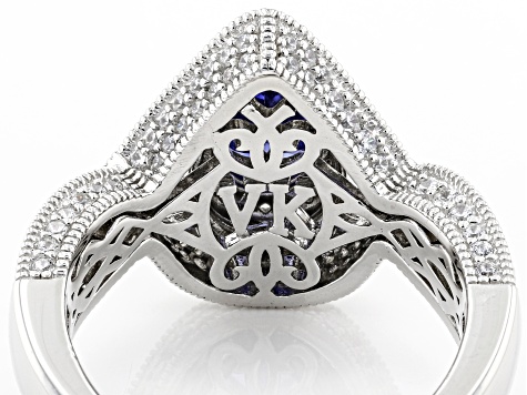 Pre-Owned Blue and White Cubic Zirconia Platineve ® Ring