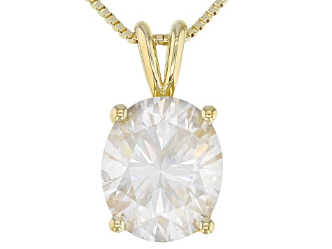 Pre-Owned Moissanite 14K Yellow Gold Over Silver Pendant 5.80ctw D.E.W
