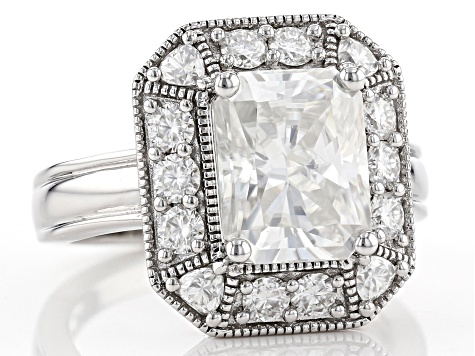 Pre-Owned Moissanite Platineve Ring 4.70ctw DEW.