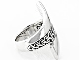 Pre-Owned Sterling Silver "He Breaks The Chains" Bypass Ring